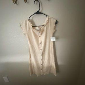 Brown off the shoulder dress